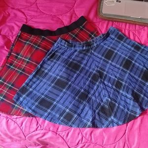 Plaid skater skirts